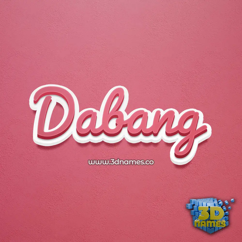 dabang in Red Scribble style - 3D name wallpaper