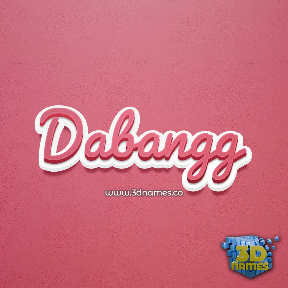 dabangg in Red Scribble style - 3D name wallpaper