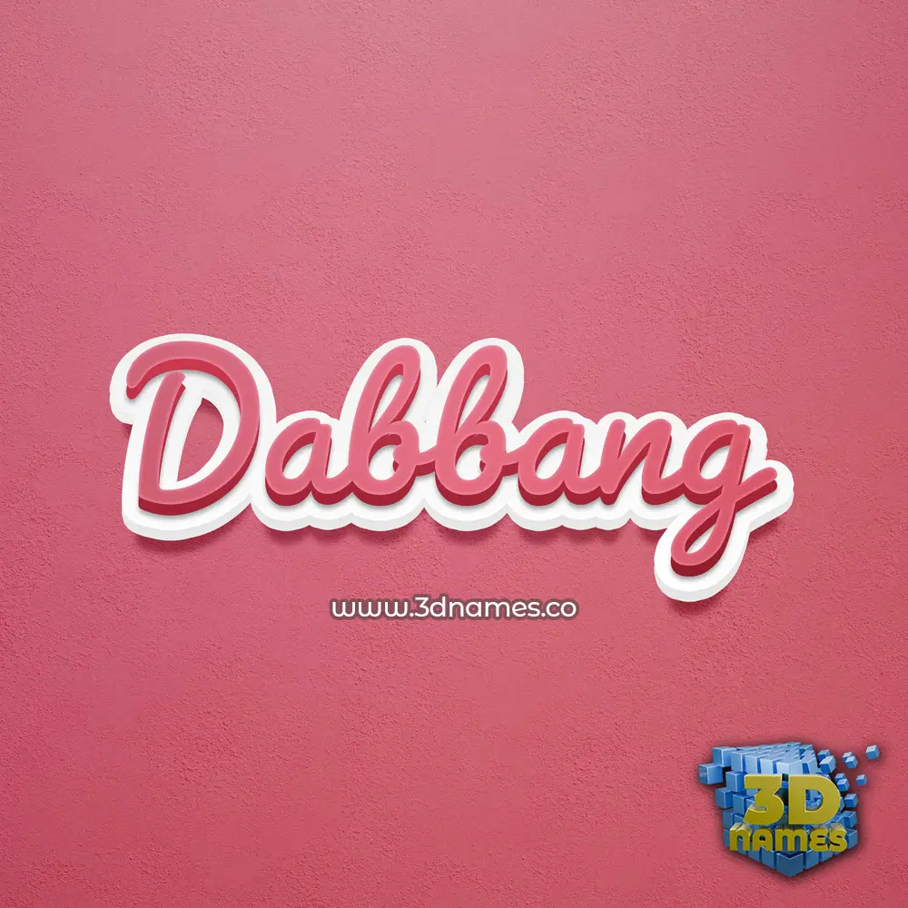 dabbang in Red Scribble style - 3D name wallpaper