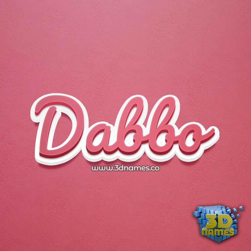 dabbo in Red Scribble style - 3D name wallpaper