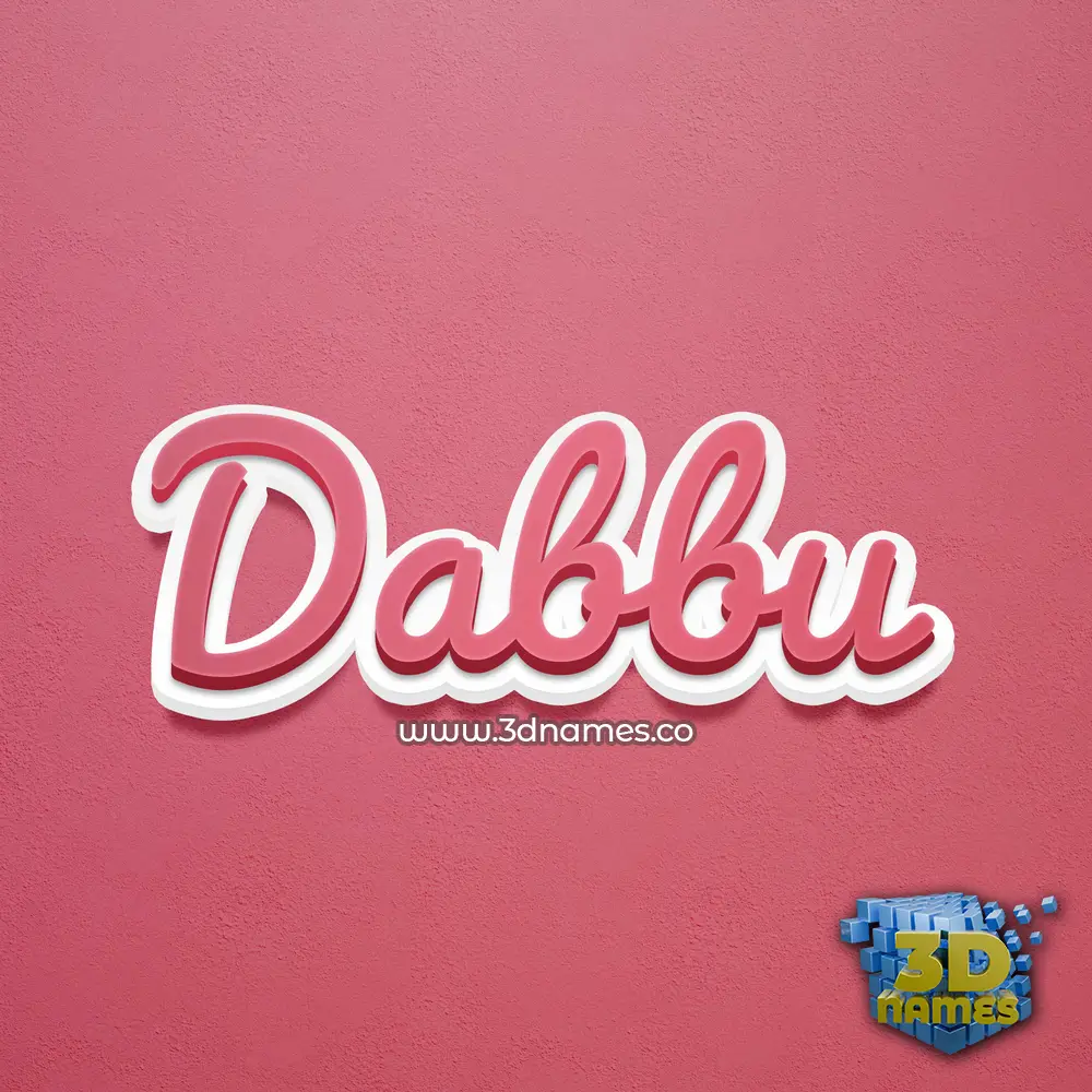 dabbu in Red Scribble style - 3D name wallpaper