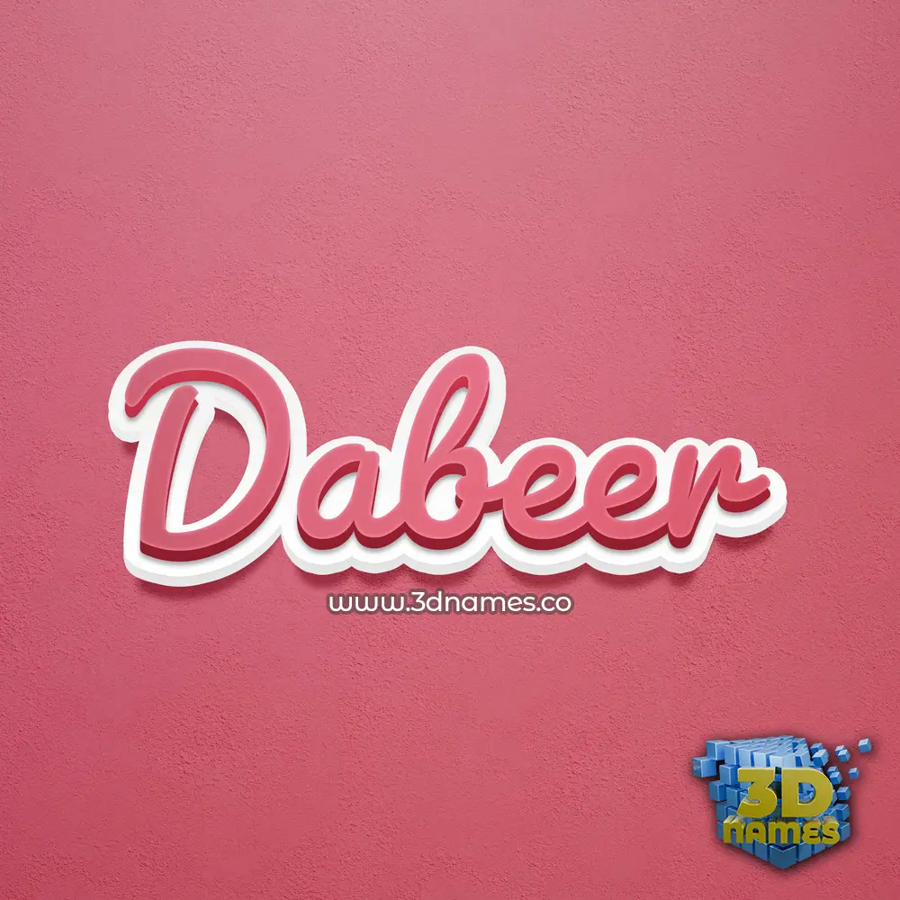 dabeer in Red Scribble style - 3D name wallpaper