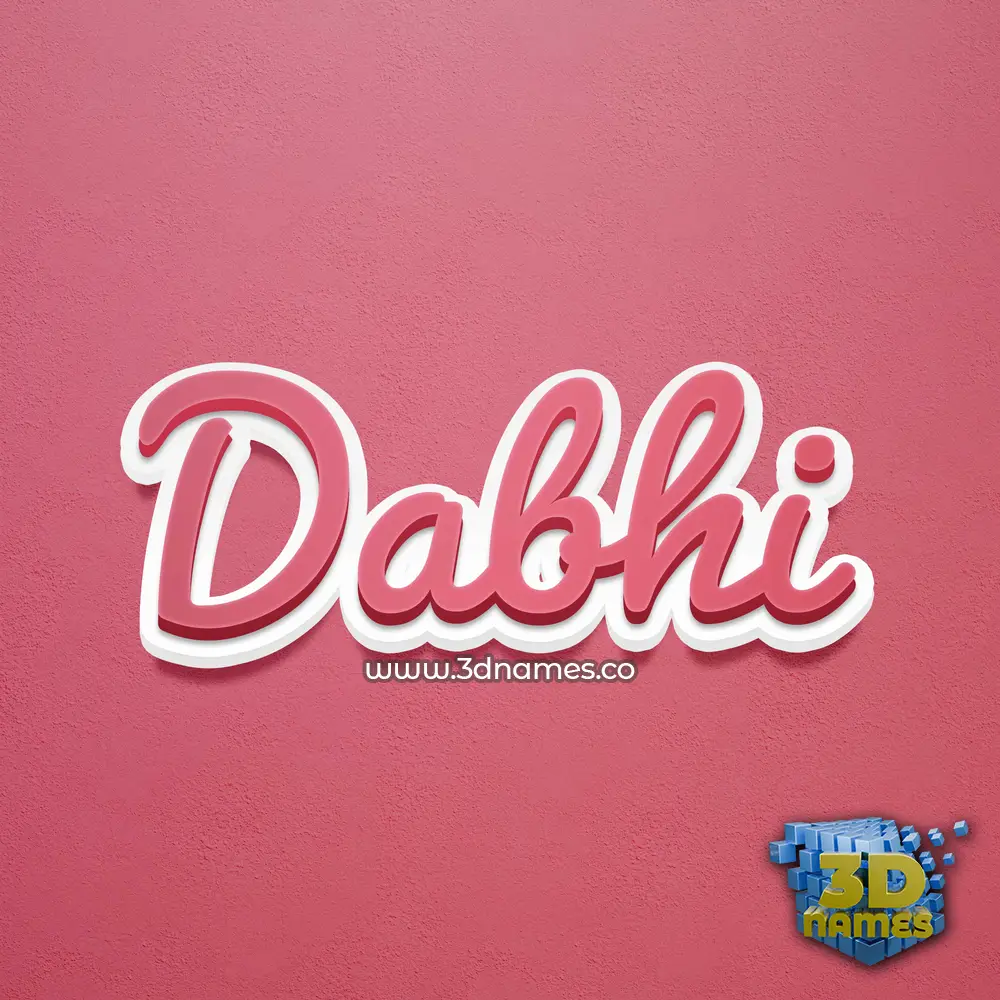 dabhi in Red Scribble style - 3D name wallpaper