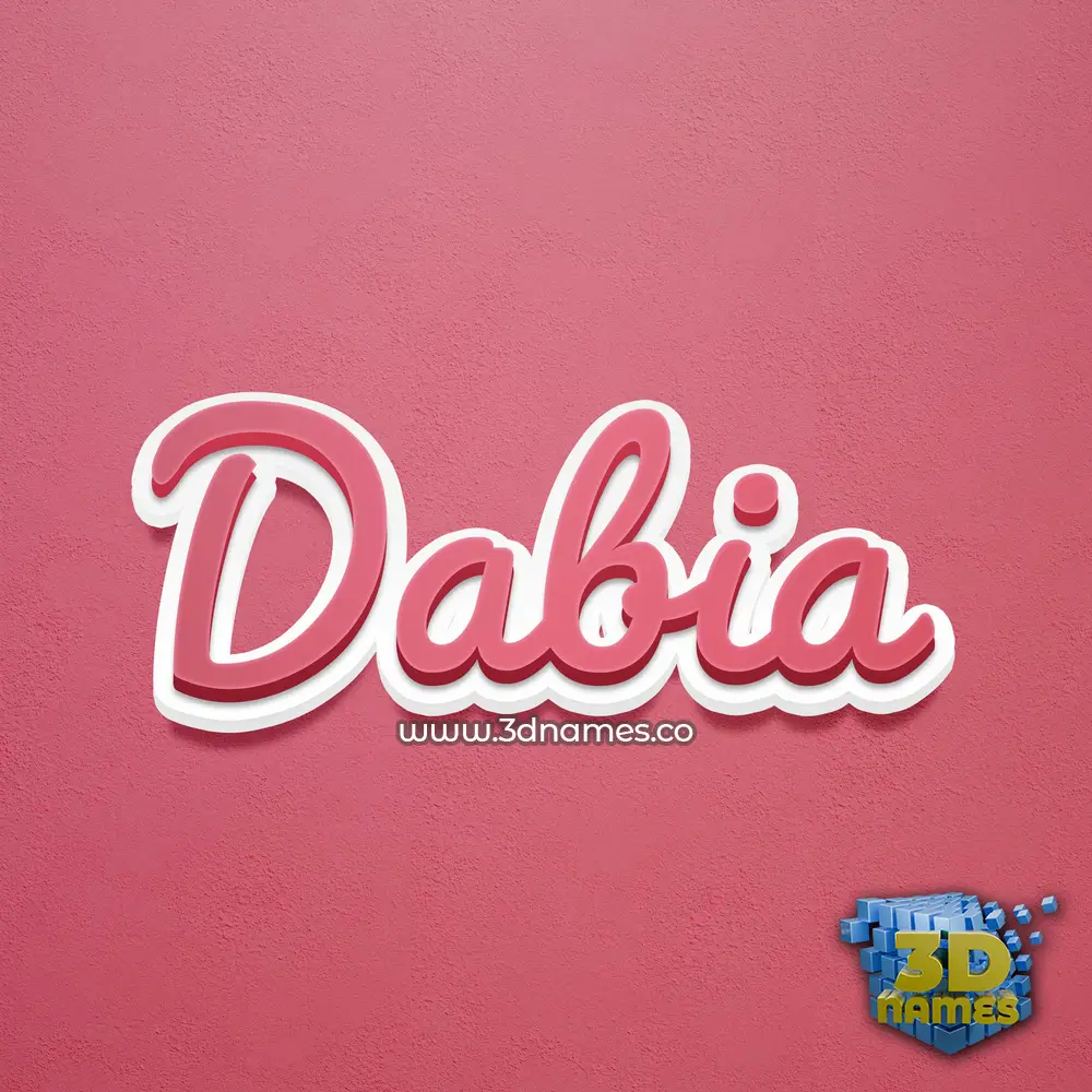 dabia in Red Scribble style - 3D name wallpaper