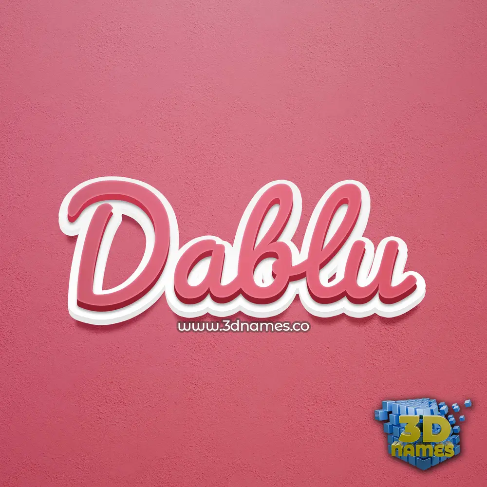 dablu in Red Scribble style - 3D name wallpaper