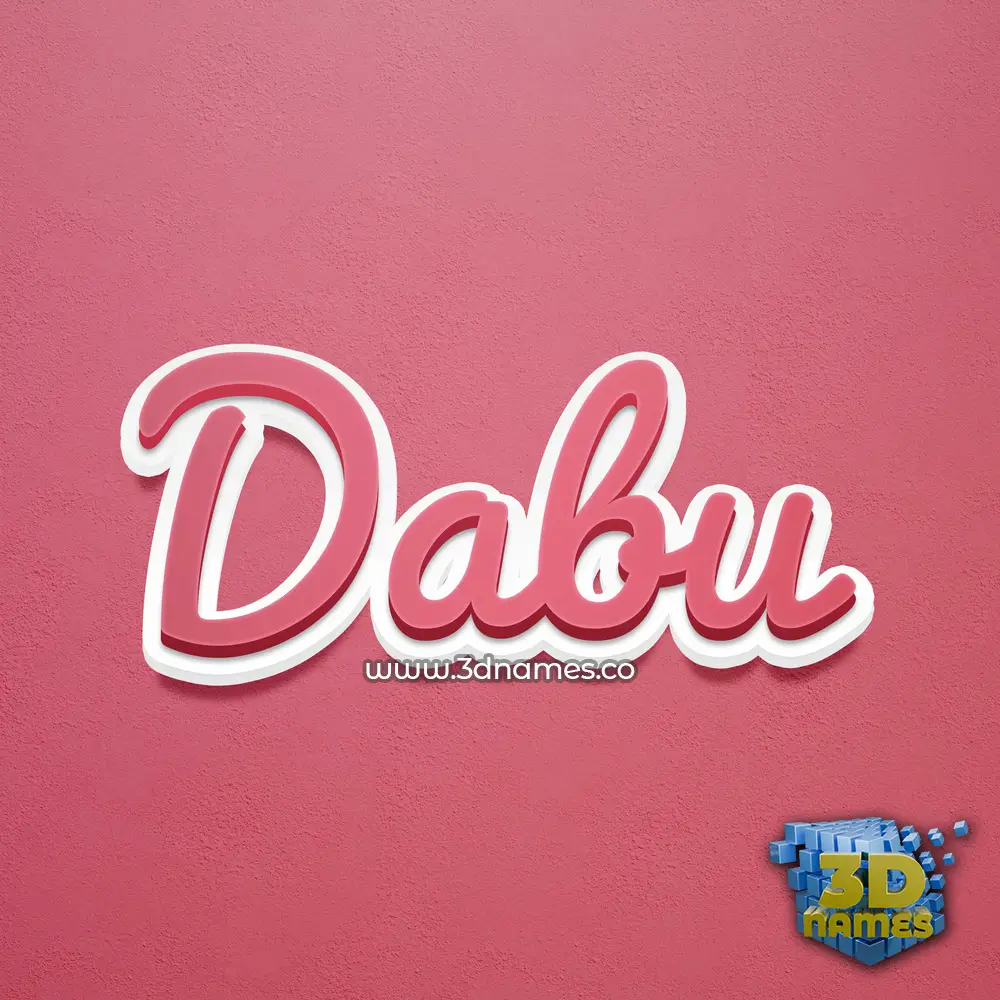 dabu in Red Scribble style - 3D name wallpaper
