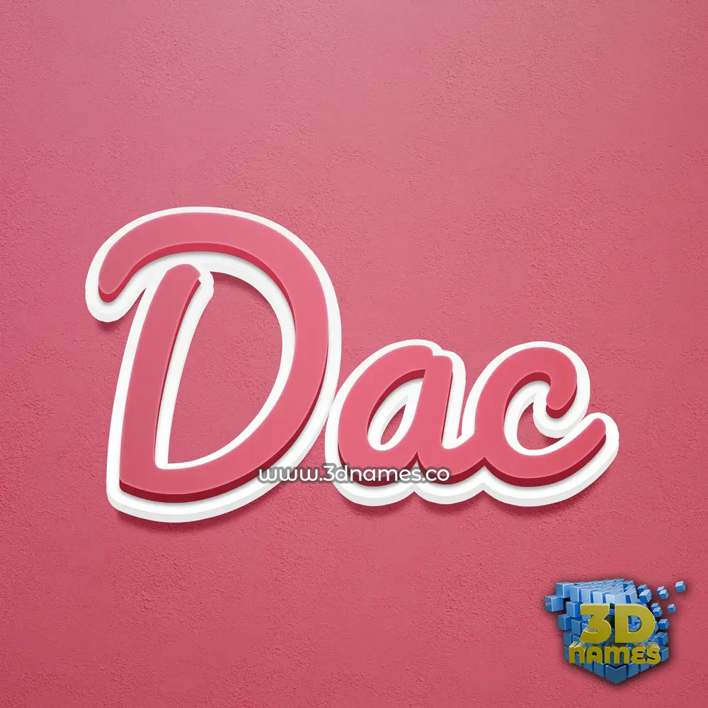 dac in Red Scribble style - 3D name wallpaper