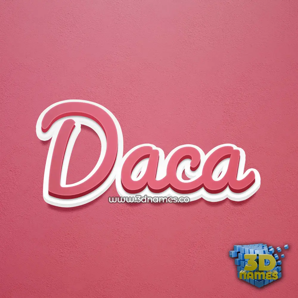 daca in Red Scribble style - 3D name wallpaper