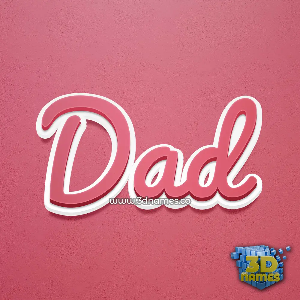 dad in Red Scribble style - 3D name wallpaper