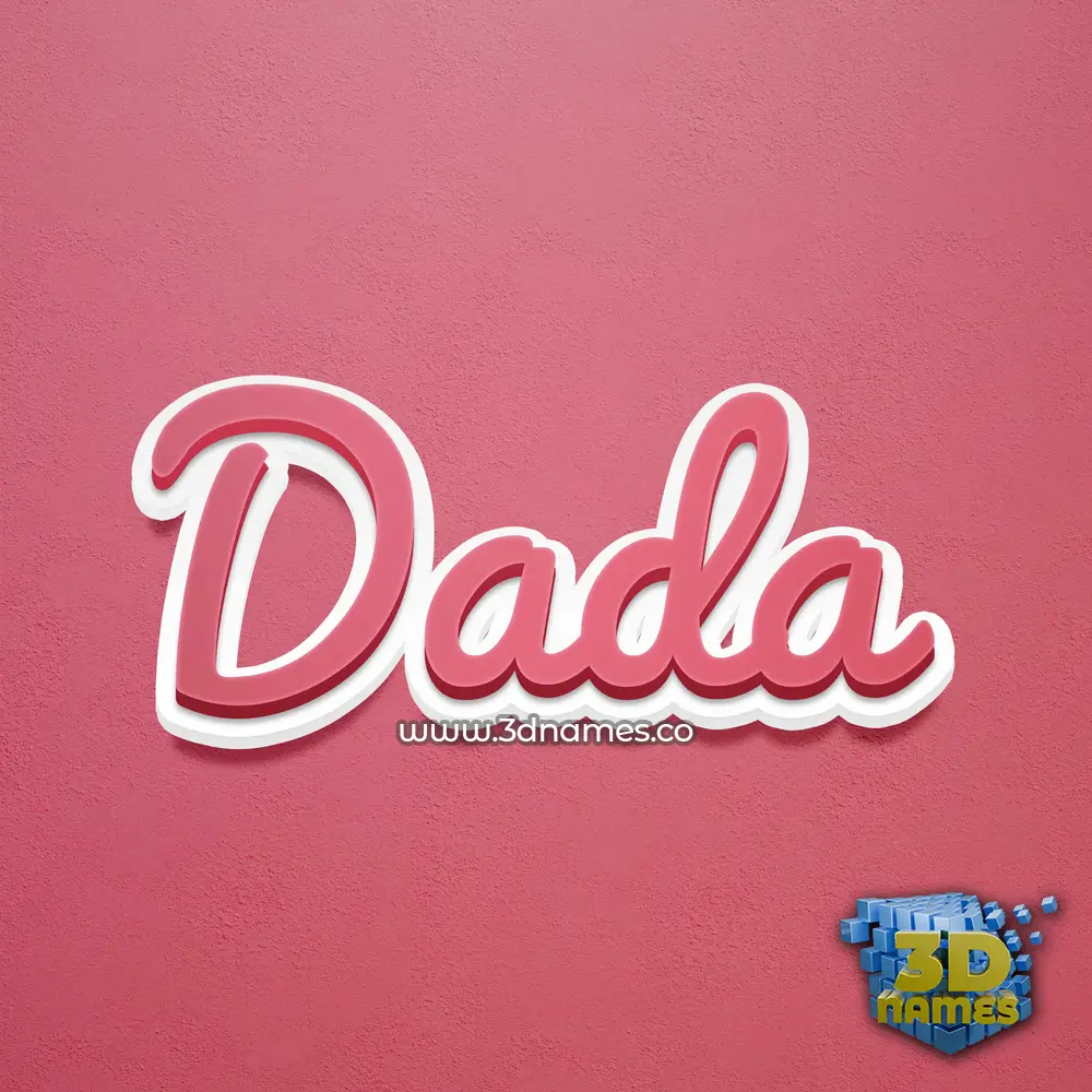 dada in Red Scribble style - 3D name wallpaper