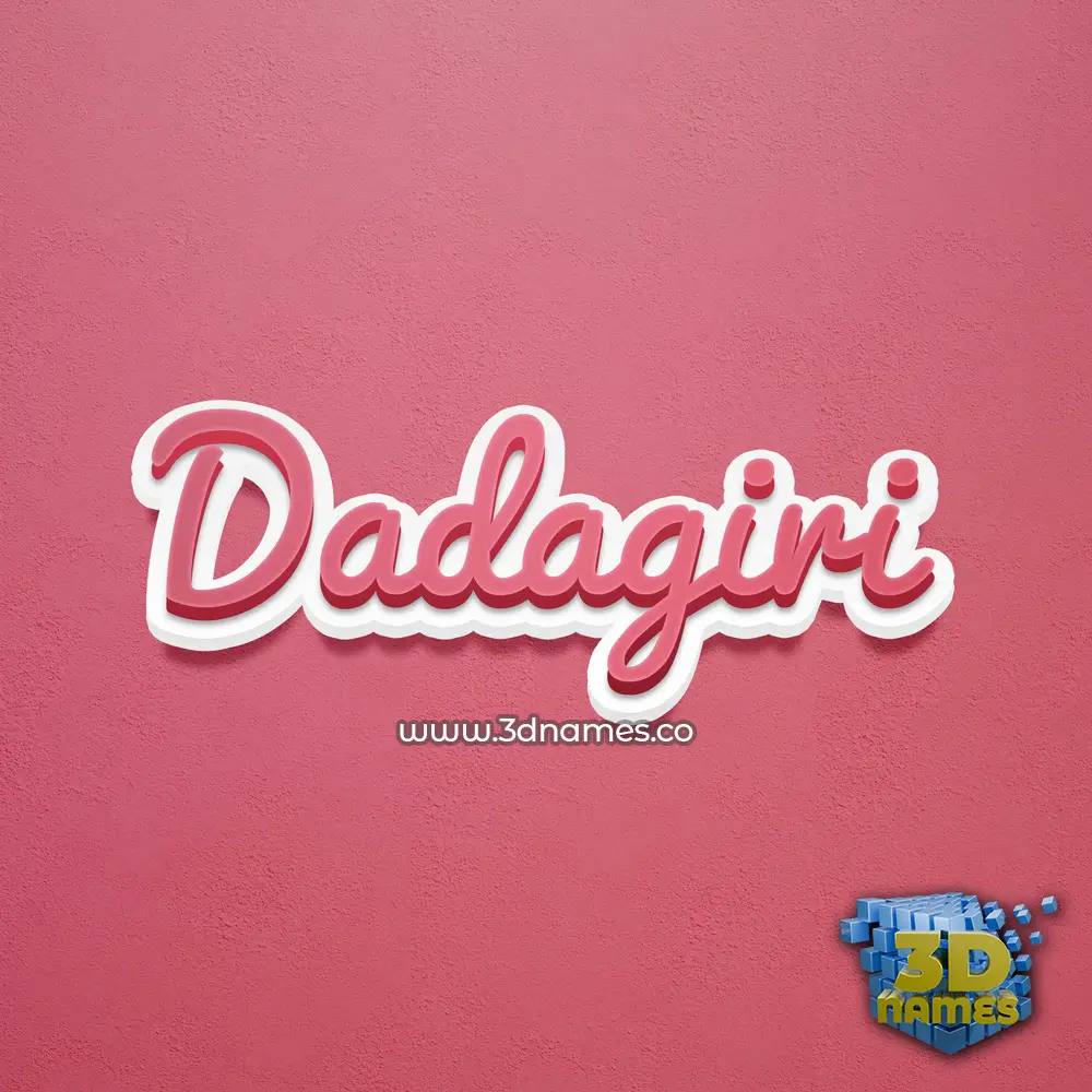 dadagiri in Red Scribble style - 3D name wallpaper