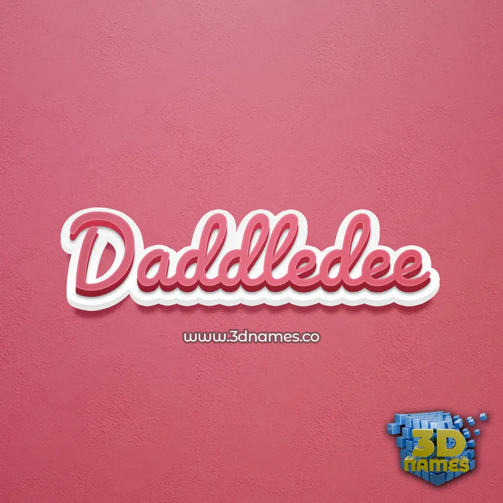 daddledee in Red Scribble style - 3D name wallpaper