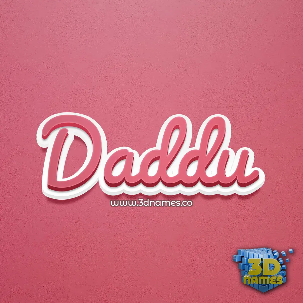 daddu in Red Scribble style - 3D name wallpaper