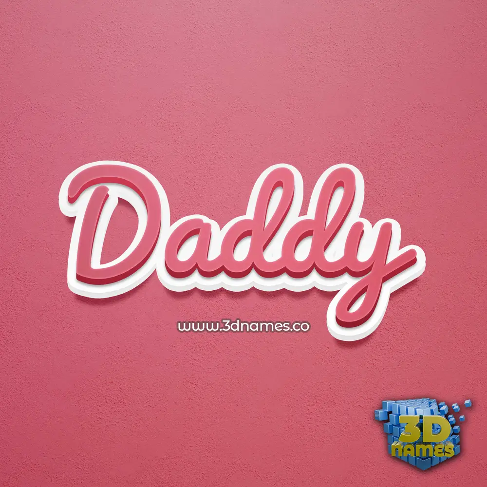 daddy in Red Scribble style - 3D name wallpaper