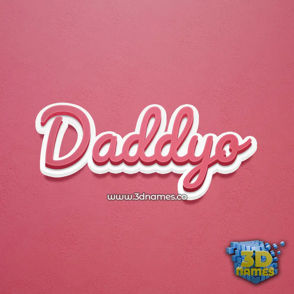 daddyo in Red Scribble style - 3D name wallpaper