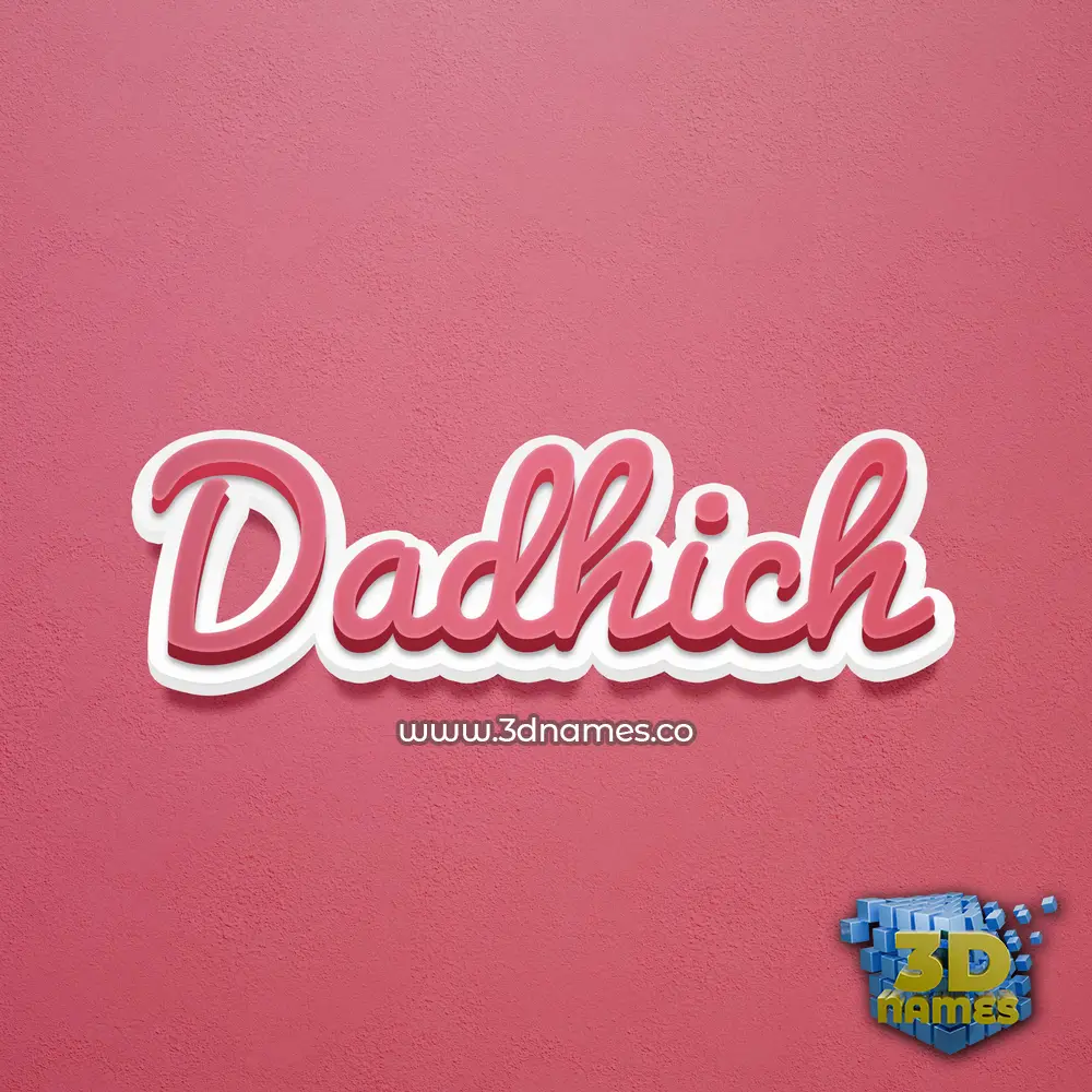 dadhich in Red Scribble style - 3D name wallpaper