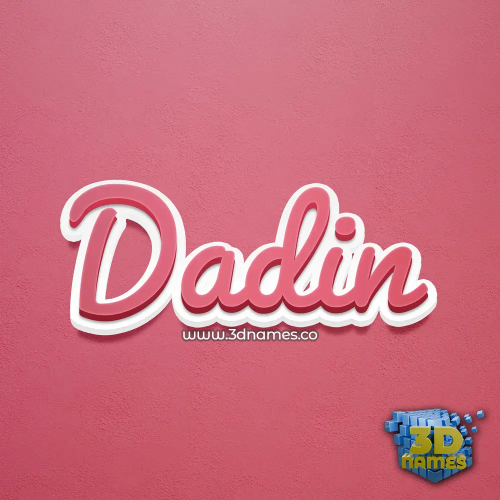 dadin in Red Scribble style - 3D name wallpaper