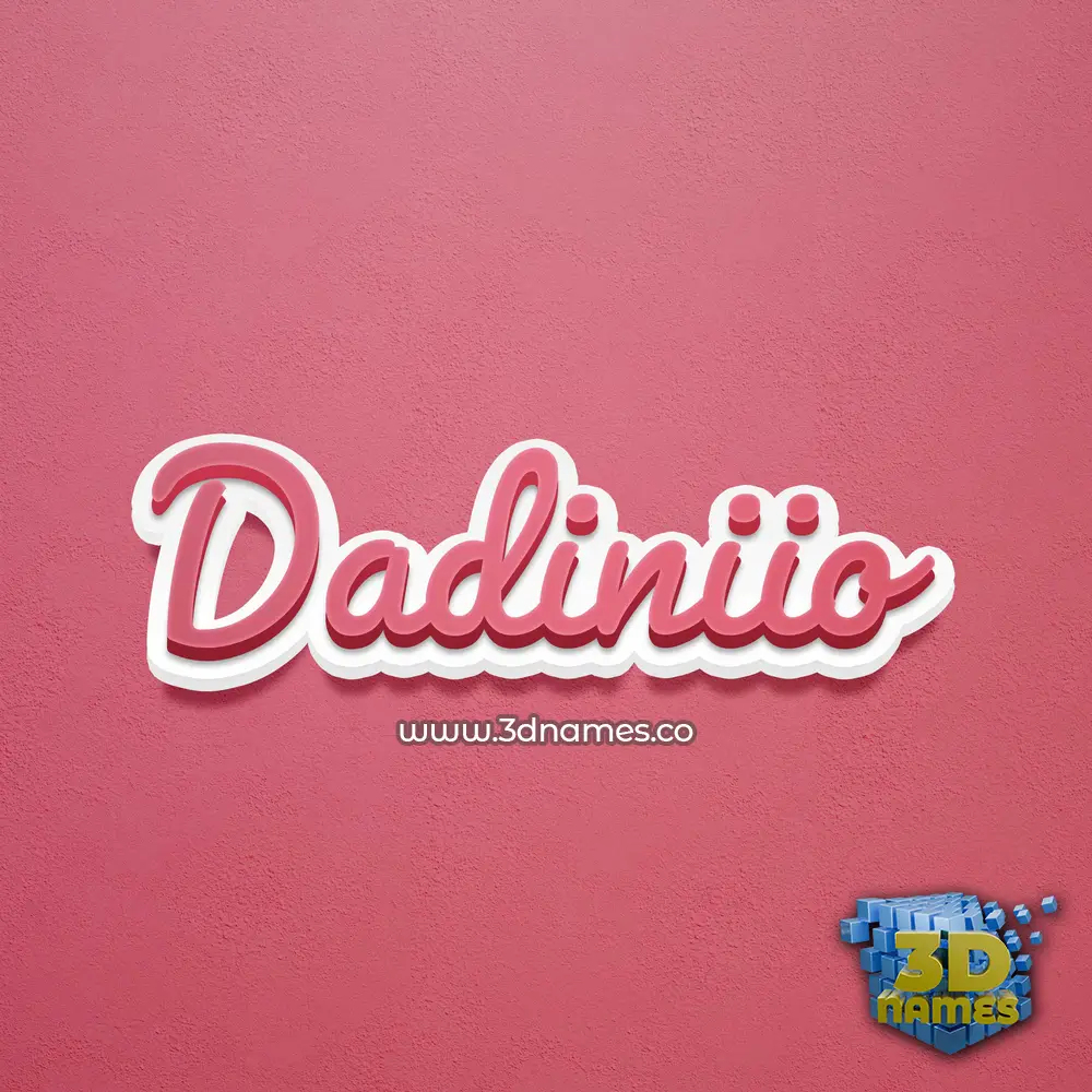dadiniio in Red Scribble style - 3D name wallpaper