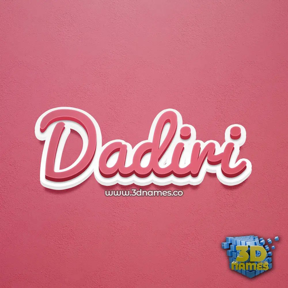 dadiri in Red Scribble style - 3D name wallpaper