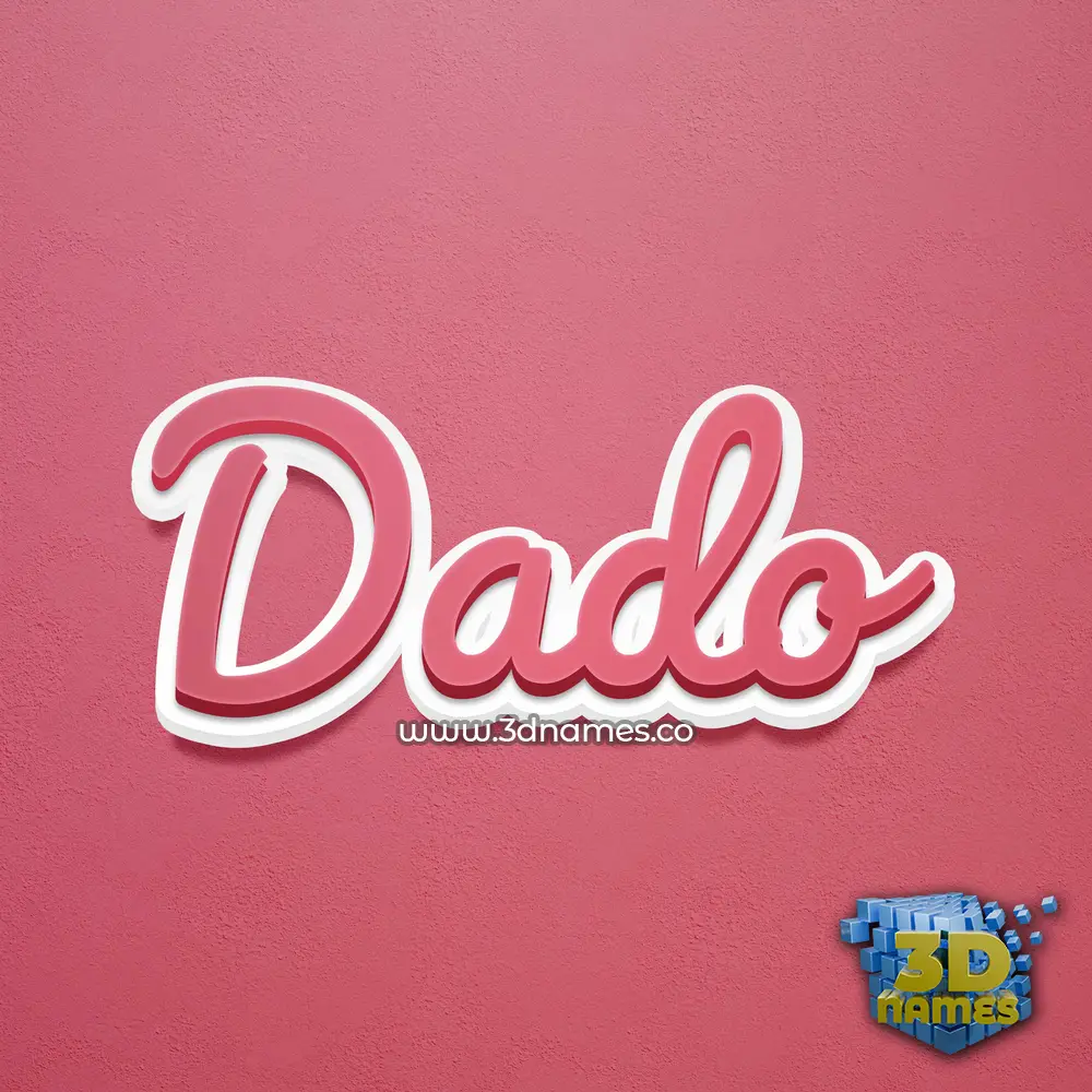 dado in Red Scribble style - 3D name wallpaper
