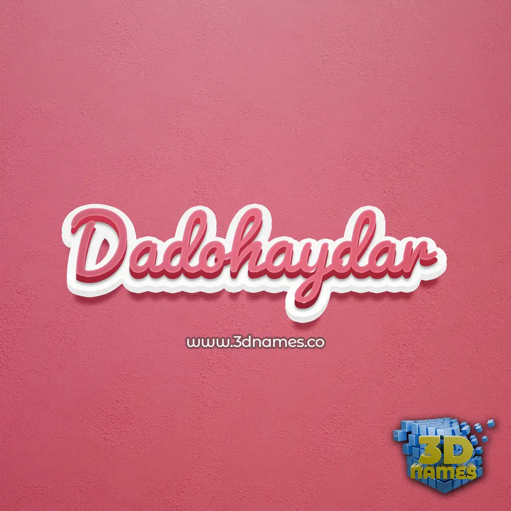 dadohaydar in Red Scribble style - 3D name wallpaper