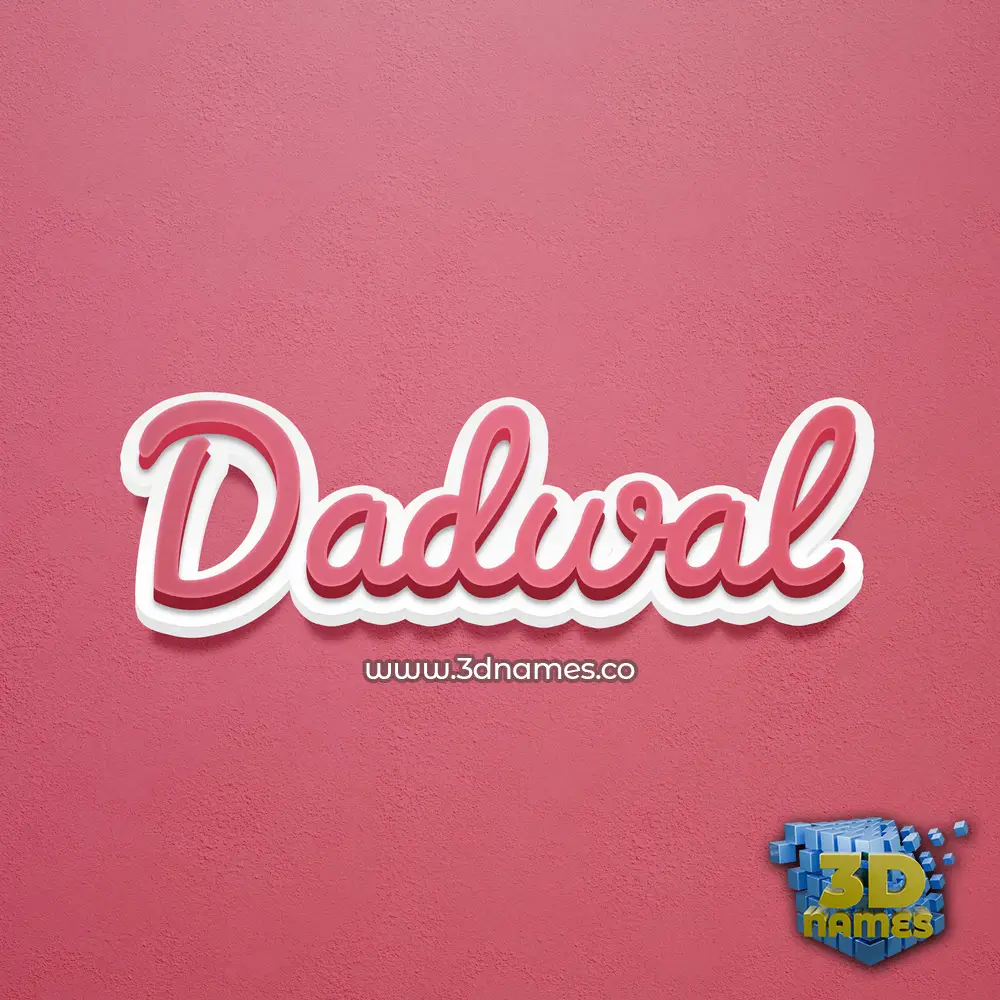 dadwal in Red Scribble style - 3D name wallpaper