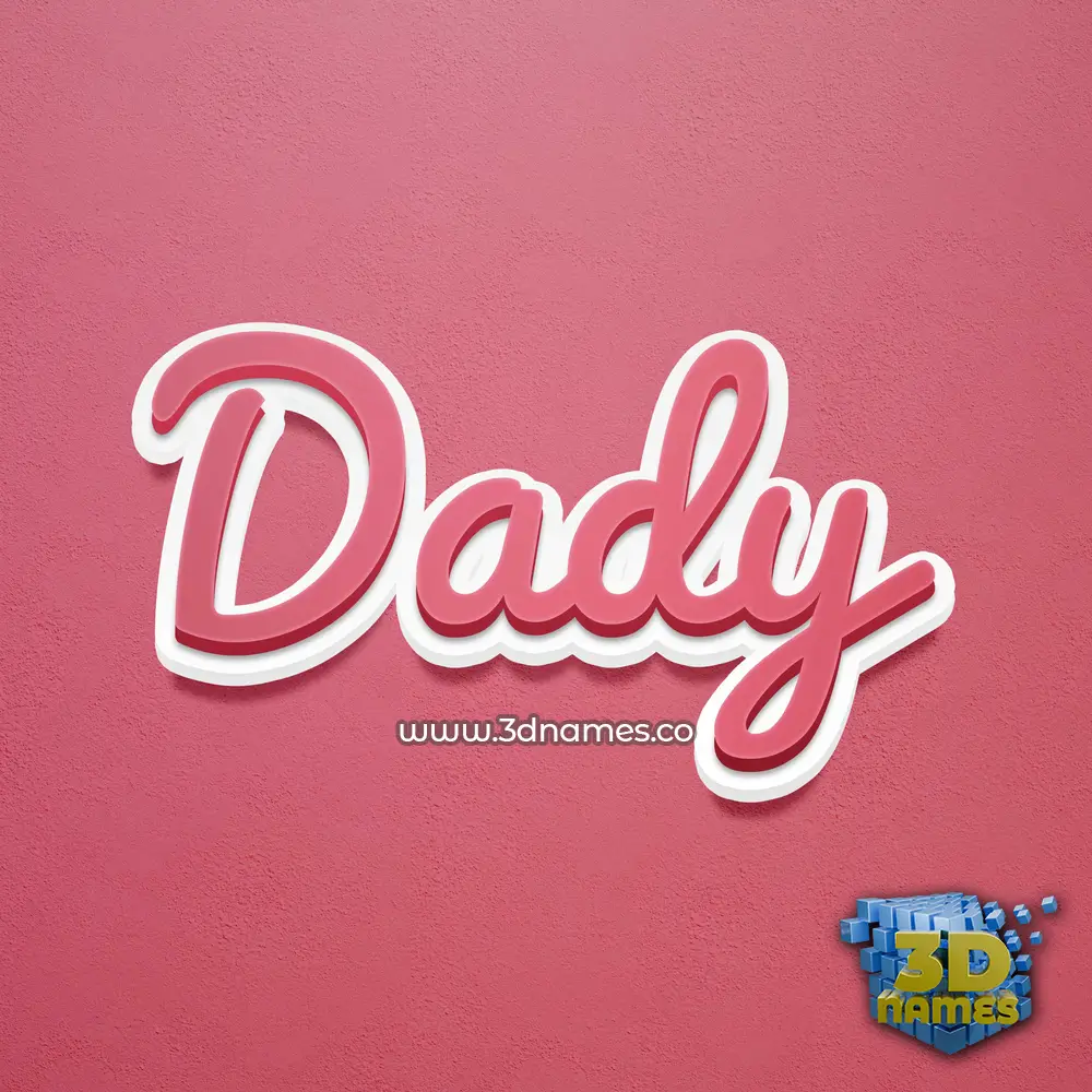 dady in Red Scribble style - 3D name wallpaper