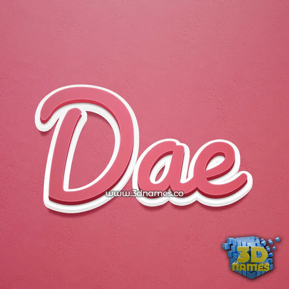 dae in Red Scribble style - 3D name wallpaper