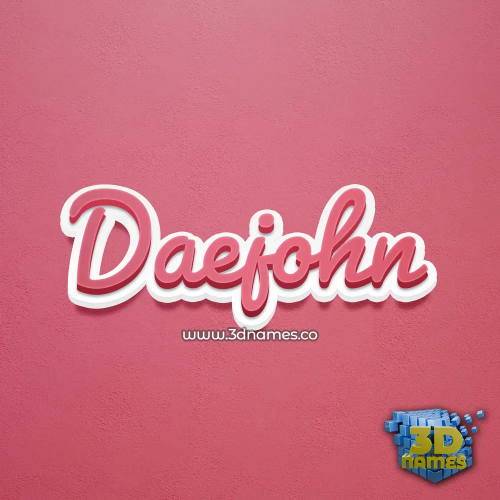 daejohn in Red Scribble style - 3D name wallpaper
