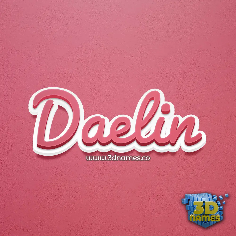 daelin in Red Scribble style - 3D name wallpaper