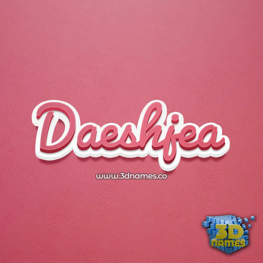 daeshjea in Red Scribble style - 3D name wallpaper