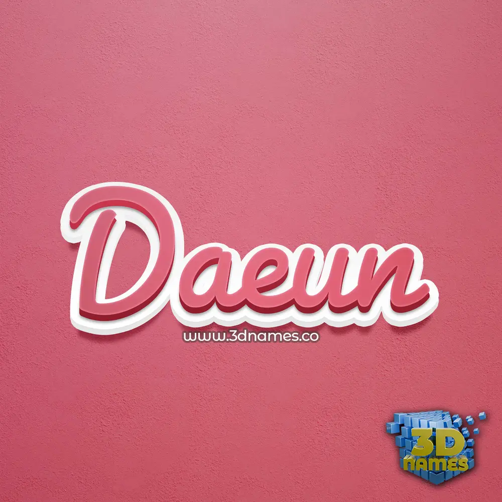 daeun in Red Scribble style - 3D name wallpaper