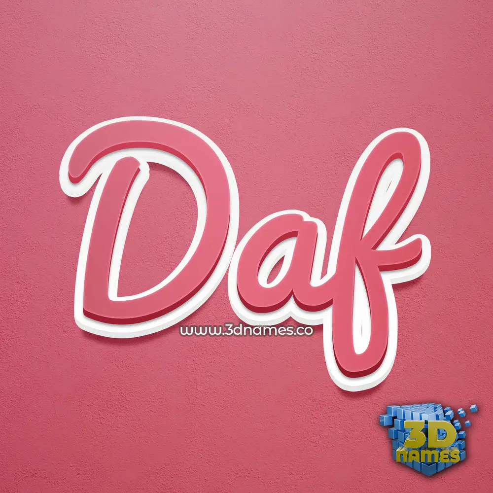 daf in Red Scribble style - 3D name wallpaper
