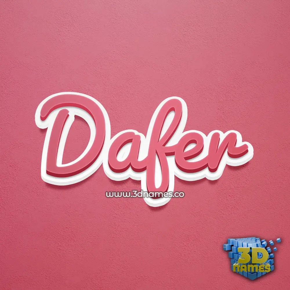 dafer in Red Scribble style - 3D name wallpaper