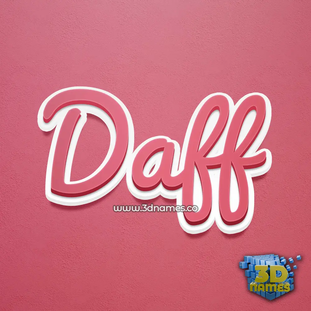 daff in Red Scribble style - 3D name wallpaper
