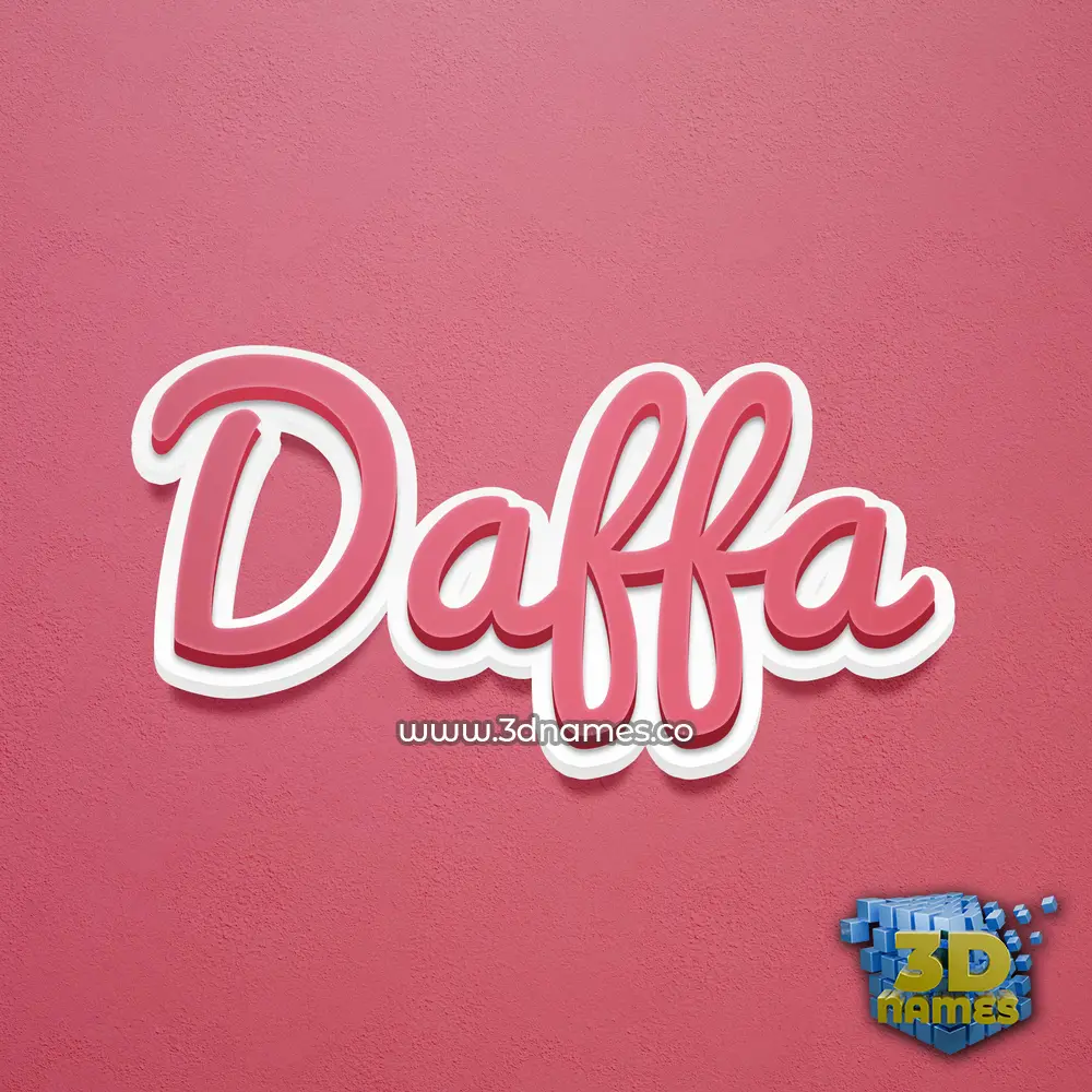 daffa in Red Scribble style - 3D name wallpaper