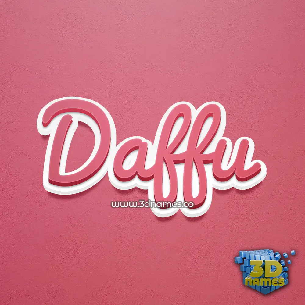 daffu in Red Scribble style - 3D name wallpaper