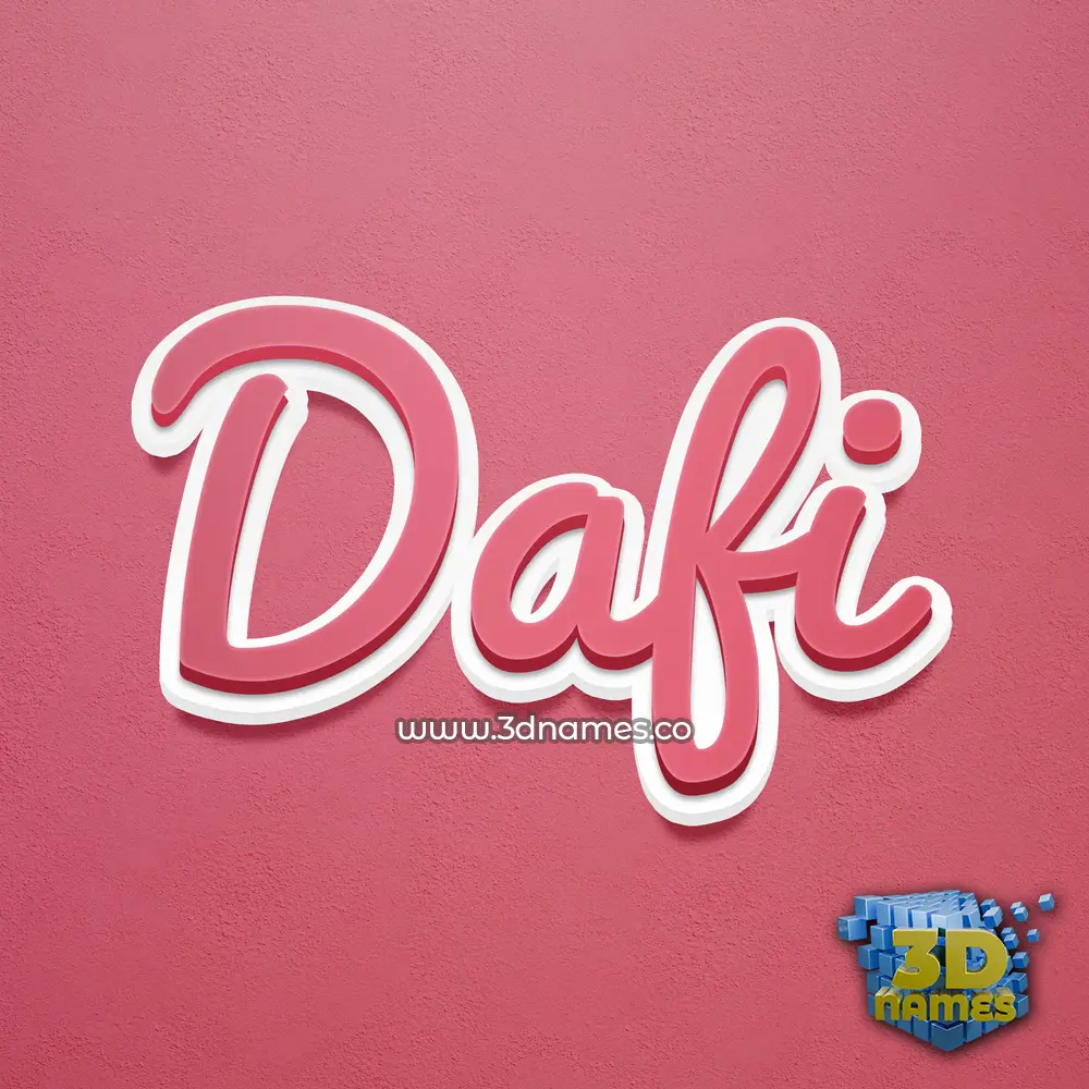 dafi in Red Scribble style - 3D name wallpaper