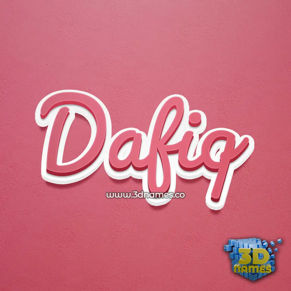 dafiq in Red Scribble style - 3D name wallpaper