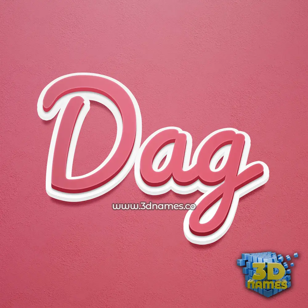 dag in Red Scribble style - 3D name wallpaper