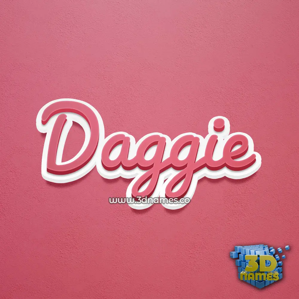 daggie in Red Scribble style - 3D name wallpaper