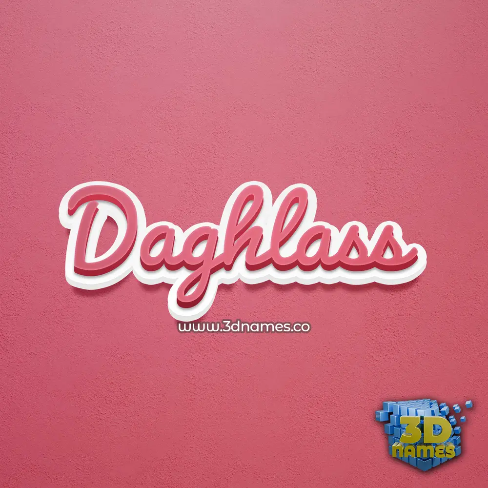 daghlass in Red Scribble style - 3D name wallpaper