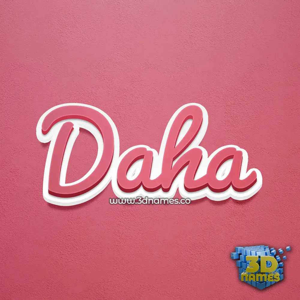daha in Red Scribble style - 3D name wallpaper
