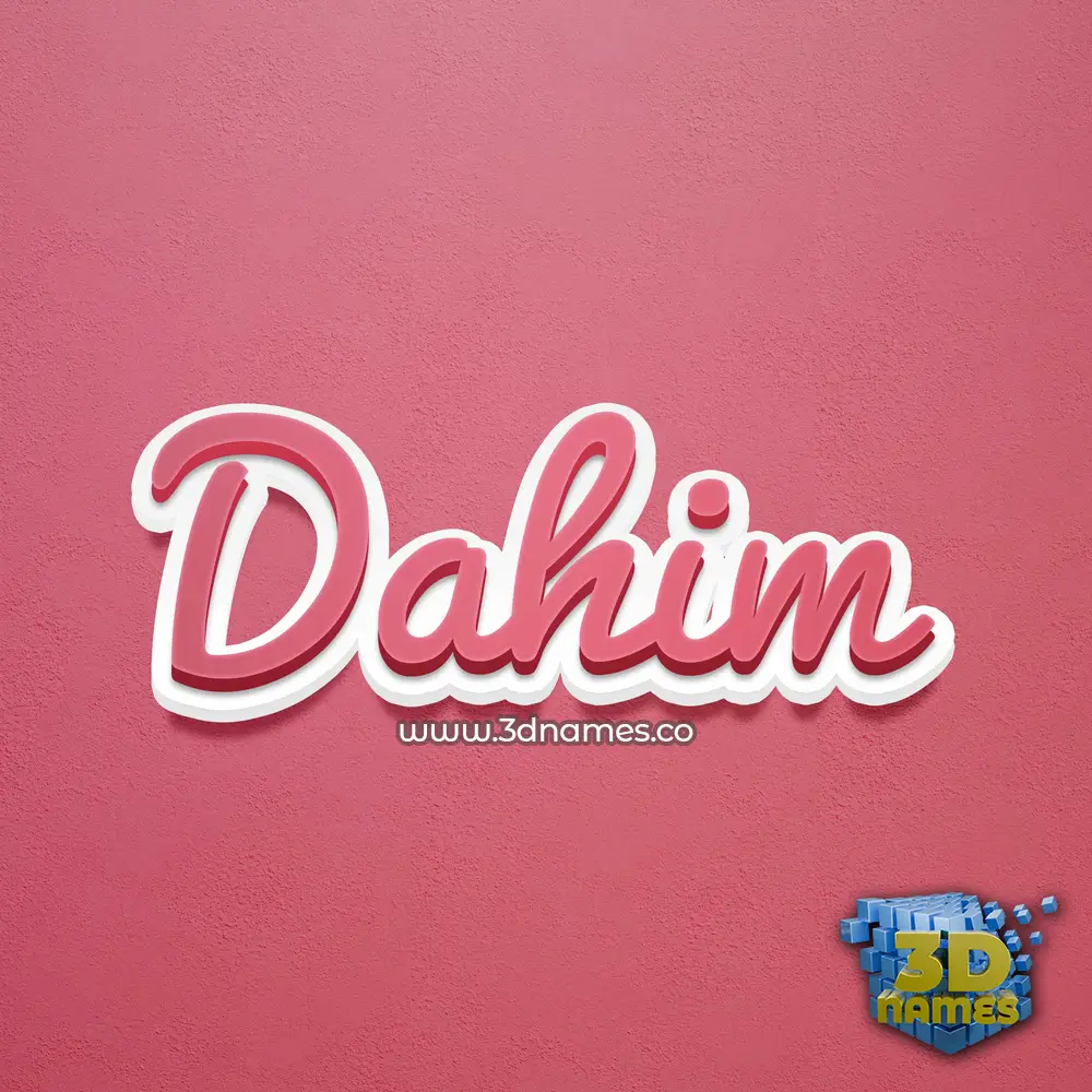 dahim in Red Scribble style - 3D name wallpaper