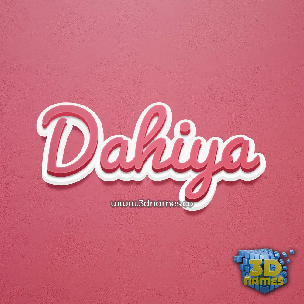 dahiya in Red Scribble style - 3D name wallpaper