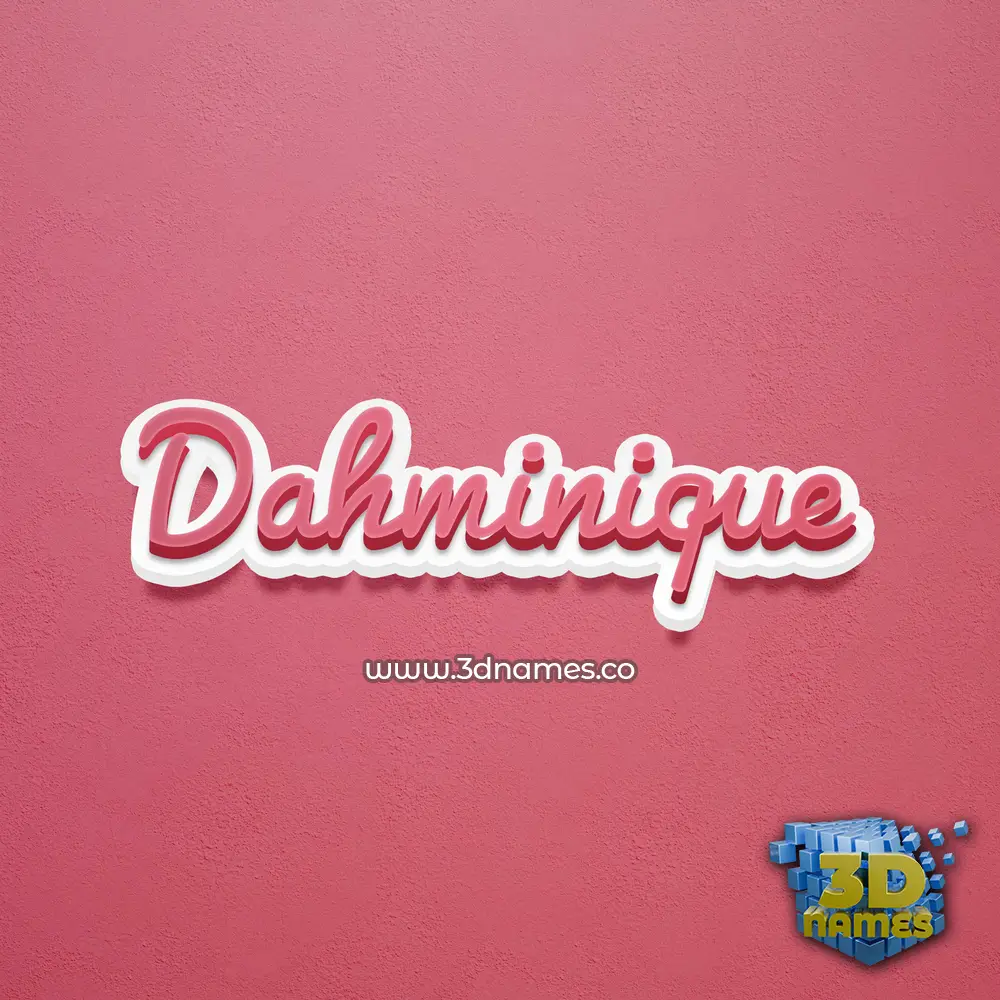 dahminique in Red Scribble style - 3D name wallpaper
