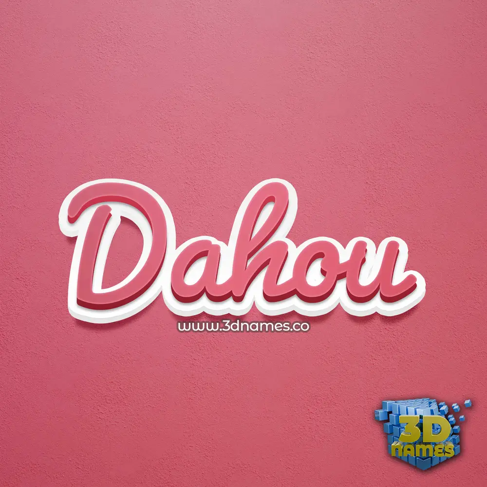 dahou in Red Scribble style - 3D name wallpaper