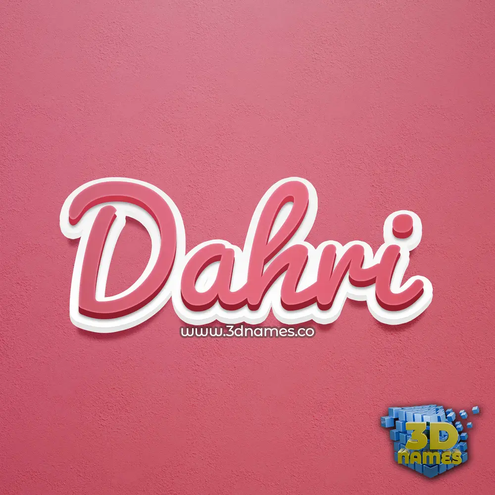 dahri in Red Scribble style - 3D name wallpaper