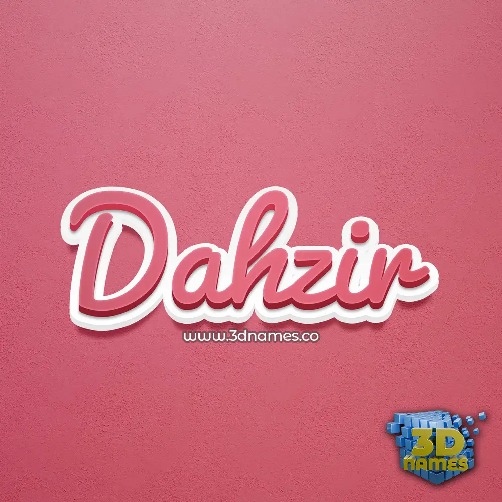 dahzir in Red Scribble style - 3D name wallpaper