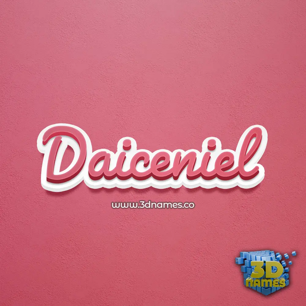 daiceniel in Red Scribble style - 3D name wallpaper